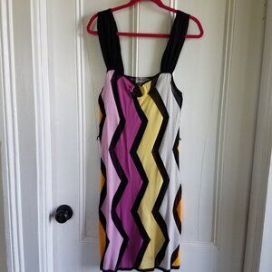 Missoni Sport Ring-Neckline Knit Dress~ZigZag Purple Pink Yellow Black 44 fits S